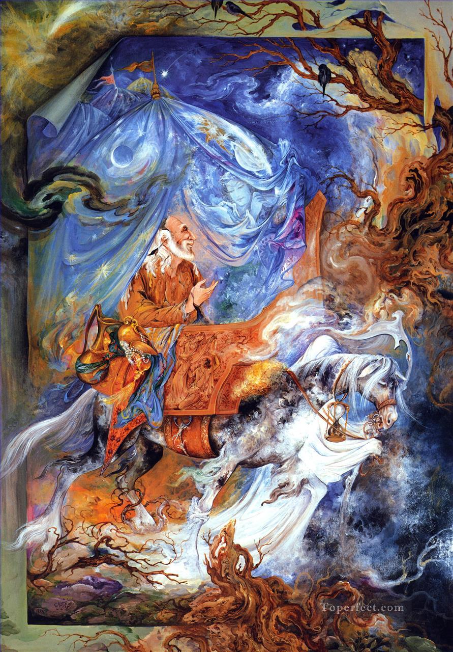La caravana de la vida Persian Miniatures Fairy Tales Oil Paintings